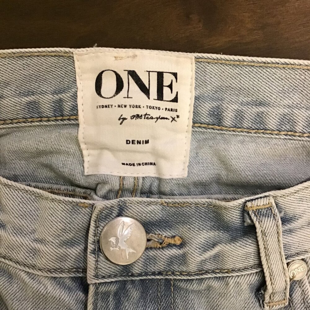 One Teaspoon 25 Awesome Baggies Women’s Jeans Low Waist Medium Rise Distressed - Picture 6 of 9